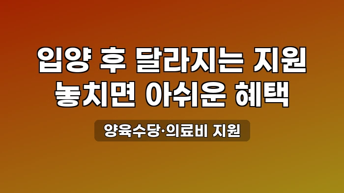 장애아동 입양 시 받을 수 있는 양육지원 혜택 총정리